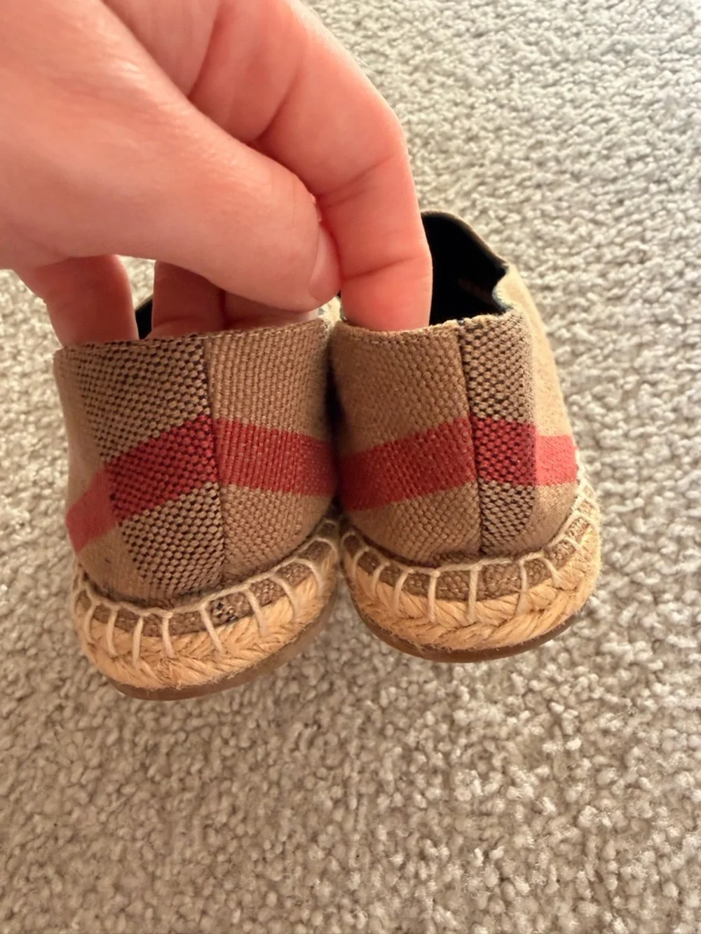 Burberry Beige, Brown & Black Check Canvas Espadrilles